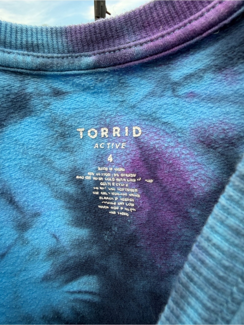 torrid Blue, Purple & Black Tie-Dye Crewneck Sweatshirt - Picture 2 of 3